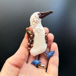 Blue - footed booby bird brooch pin brooches for woman