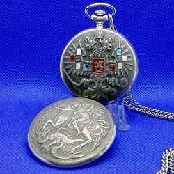 Soviet Pocket Watch George the Victorious. Vintage mens watch
