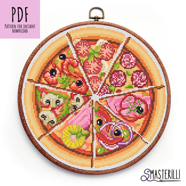 Pizza cross stitch pattern PDF by Smasterilli.JPG
