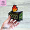 Dumpster fire stationery box made of plastic canvas. Cross stitch pattern and tutorial by Smasterilli.JPG