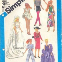 PDF Copy Vintage Sewing Pattern Simplicity 6507 Clothes for Barbie and Dolls 11 12 inch