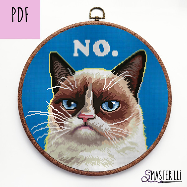 Sad cat cross stitch pattern PDF by Smasterilli.JPG