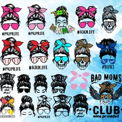 messy bun svg, bundle messy bun png / svg, messy bun mom svg, messy bun svg for cricut, messy hair svg