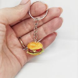 Keychain for keys, gift for him, gift for her, gift idea, keyring fast food, mini food, keyrings with decor, keychain