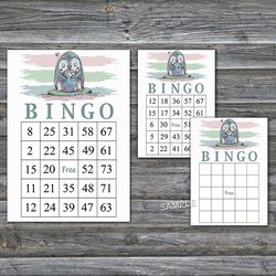 Penguin bingo cards,Penguin bingo game,Penguin Printable bingo cards,60 Bingo Cards,INSTANT DOWNLOAD--384