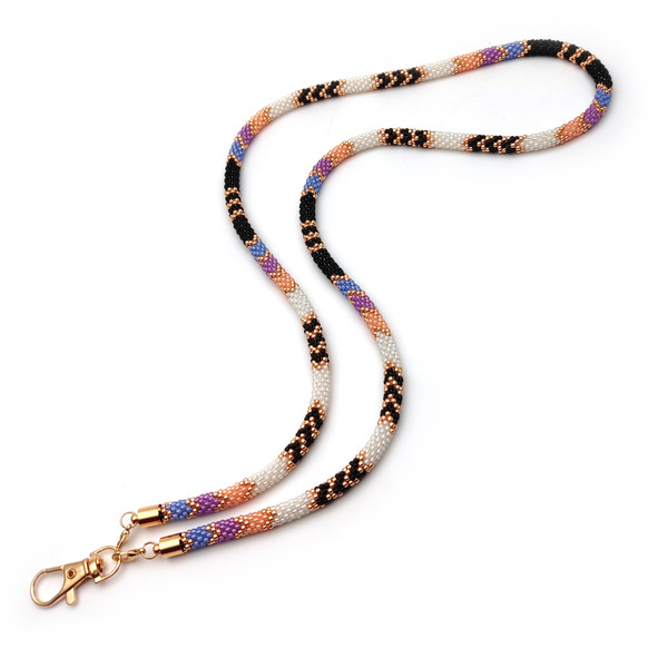 Colorful beaded lanyard for badge holder