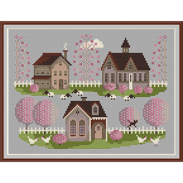 cross-stitch pattern spring village 205.png