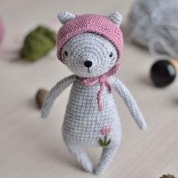 Crochet kitty toy, handmade plush animal,stuffed cat