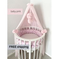 Canopy baby crib, baby curtain, baby baldachin, baby bedding set, baby canopy for crib, Kids hanging canopy for nursery
