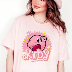 cute kirby shirt, vintage kirby shirt, kirby anime sweatshirt, kirby video game shirt, pink kirby shirt, gaming lover