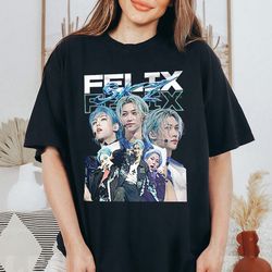 vintage felix skz graphic shirt, felix y2k kpop merch shirt, vintage felix kpop shirt, kpop fan tshirt