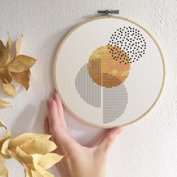 geometric cross stitch pattern contemporary xstitch pdf minimalist art cross stitch abstract circles mid century modern