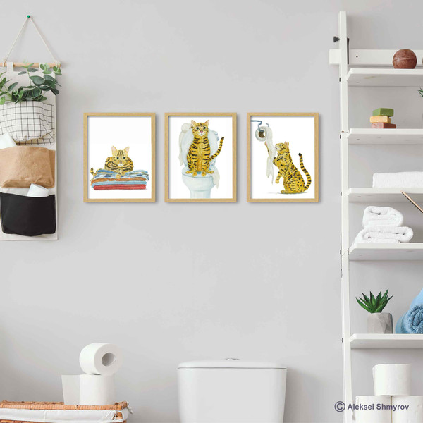 Bengal Cat Print Cat Decor Cat Art Home Wall Set-36.jpg