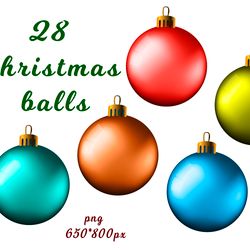 Set of 28 Christmas balls