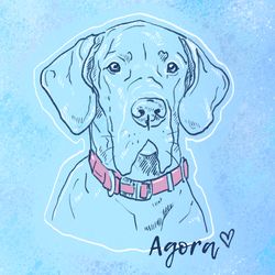 Custom Digital Portrait Dog Frozen Bubble Style - Personalized dog art