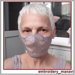 In the hoop design Face mask with FSL lace elements 1 hoop