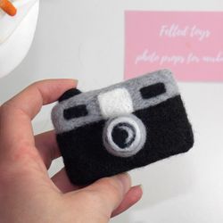 Felted photo camera props, Newborn photography props