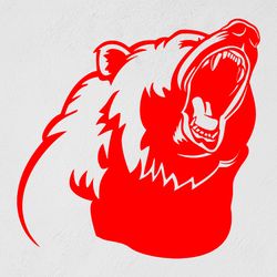 Angry Bear, Ferocious Grizzly Beast, Wall Sticker Vinyl Decal Mural Art Decor