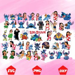 lilo and stitch bundle, lilo svg, stitch svg, clipart, lilo download, lilo cricut printable clipart silhouette
