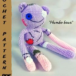 Crochet pattern plush Hambo, Marceline and Hambo, crochet pattern bear