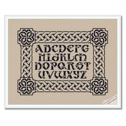 Celtic Alphabet Ornament Cross Stitch Pattern PDF