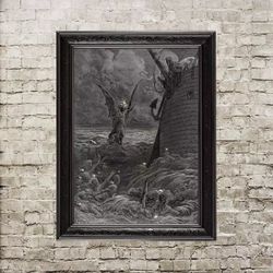 The Death-Fires Danced at Night. Gustave Dore wall decor. The angel of death reproduction. 214.