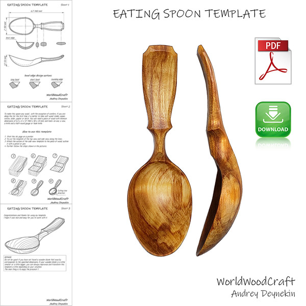 Spoon carving template pdf Wooden spoon template printable W Inspire