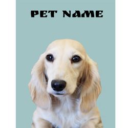 Minimalist custom pet illustration with name - Printable digital file