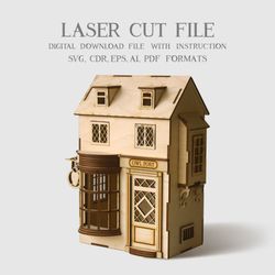 Owl Post Service laser cut file, Harry Potter gifts, DIY house, Vector download file 3mm