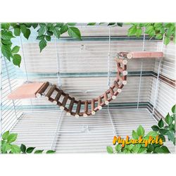 Small  Bridge Ladder for Rat, Hamster, Degu, Bird, Parrot and small pets. parrot ladder.Eco-friendly Wood Cage Accessory