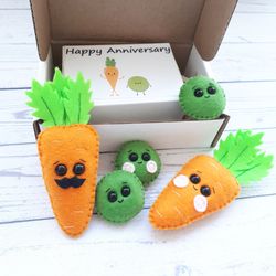 Peas & Carrot, Pocket hug, 1 year anniversary gift for boyfriend, Valentines day gift for him, Vegan gift, Funny cards