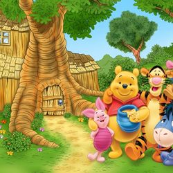 pdf counted vintage cross stitch pattern | winnie the pooh and his friends | 3 sizes