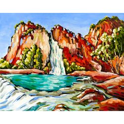 Havasu Falls Painting Grand Canyon Art Original Oil Painting Arizona Landscape 14x11 inches