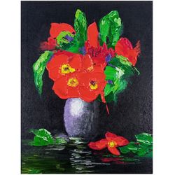 Primroses Painting Impasto Oil Small Painting Original Painting Flowers Wall Floral Artwork 8" by 6" by TimPaintings