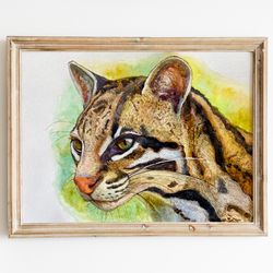 Digital file,Ocelot painting,Watercolor Printable Wall Art,animal print-Digital File Only