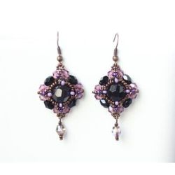 Black agate earrings beaded earrings dangle earrings boho earrings like vintage Victorian