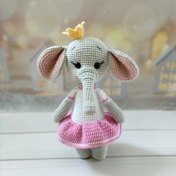elephant toy, plush elephant, crochet elephant
