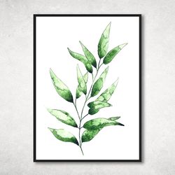 Watercolor painting poster Watercolour Botanical Leaf Print Botanical Prints Watercolor Painting Watercolor green plants
