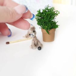 Micro crochet chihuahua. Tiny puppy. Miniature amigurumi dog