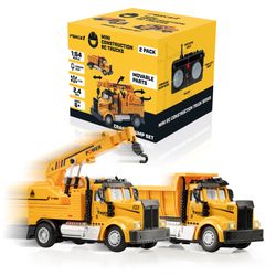 Force1 Mini Construction RC Trucks Crane and Dump for Kids