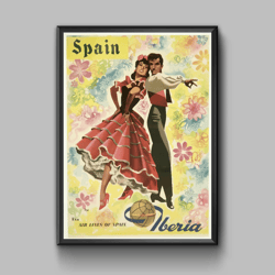 Spain Vintage travel poster, digital download