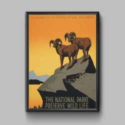 National Park vintage travel poster, digital download