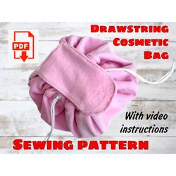 Drawstring Cosmetic Bag Sewing Pattern With Video Instructions
