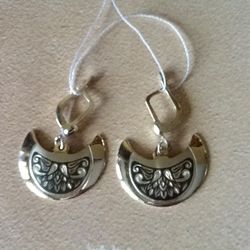 Silver earrings with blacking Sterling silver earrings