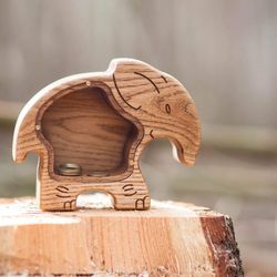 Wooden elephant piggy bank, toys gift for kids, coin bank, animal money box , piggybank gifts for 3 year olds girls boys