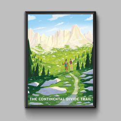 The continental divide trail vintage travel poster, digital download