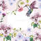 Postcard Watercolor Illustration set Of Calibri and flowers, Floral Clipart PNG and patterns cm.jpg