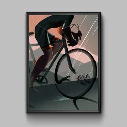 bicycle race vintage travel poster, digital download