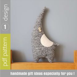 Stuffed elephant sewing pattern PDF tutorial in English, soft toy sewing diy, stuffed animal pattern