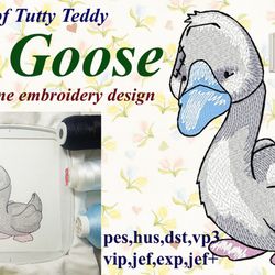 goose tatty teddy friend 2 sizes   embroidery design